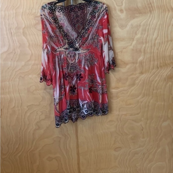 Free people women vintage top blouse embroidered size S - Picture 3 of 4